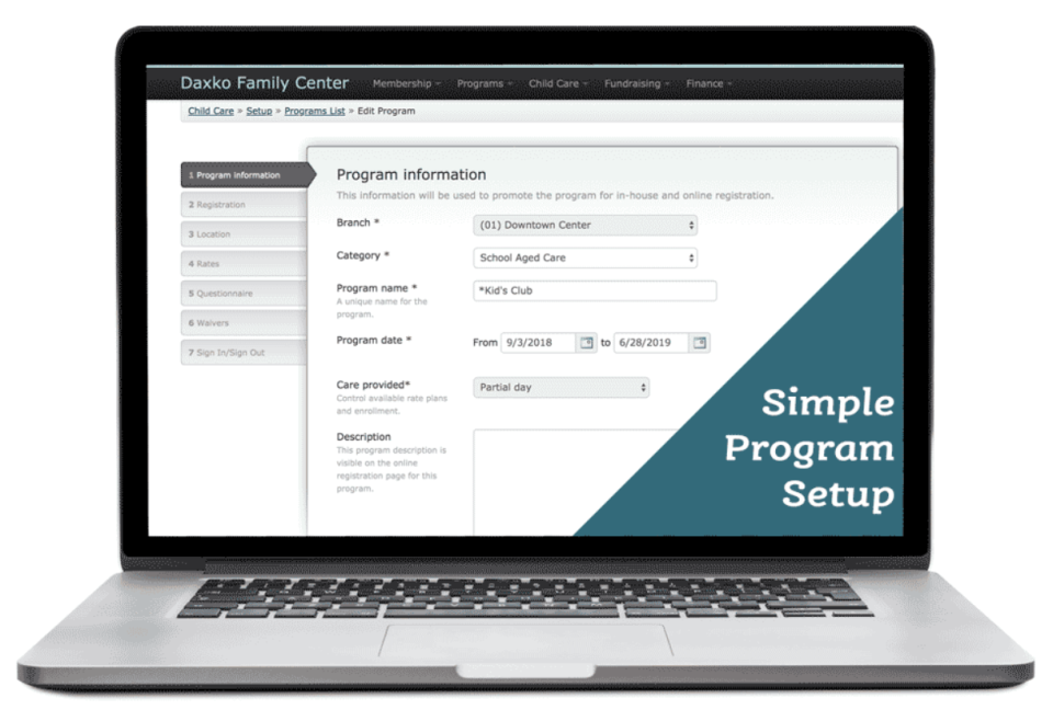 screenshot of Daxko Operations